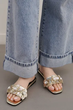 FLOWER METALLIC SLIDES