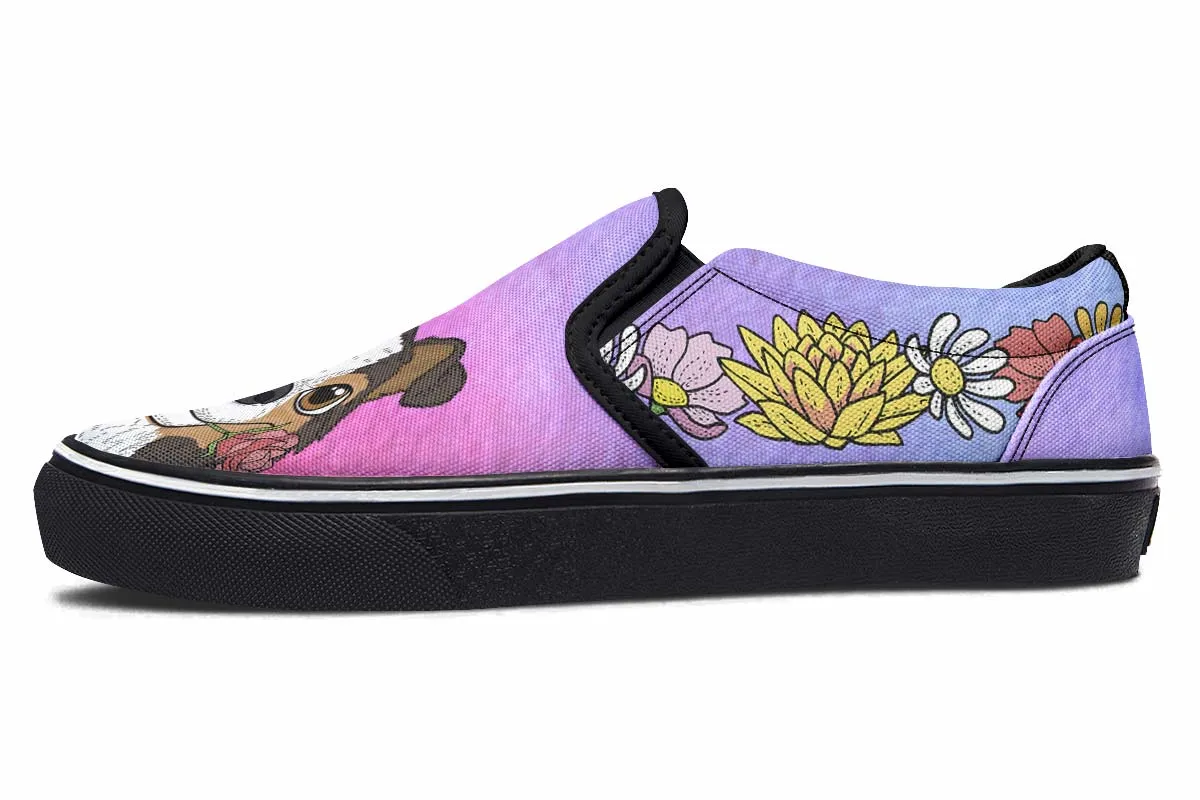 Fun Floral Sheltie Slip-On Shoes