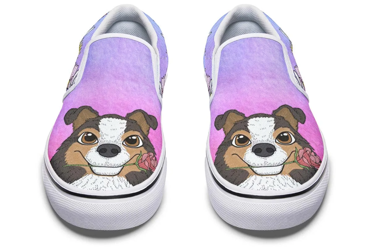 Fun Floral Sheltie Slip-On Shoes