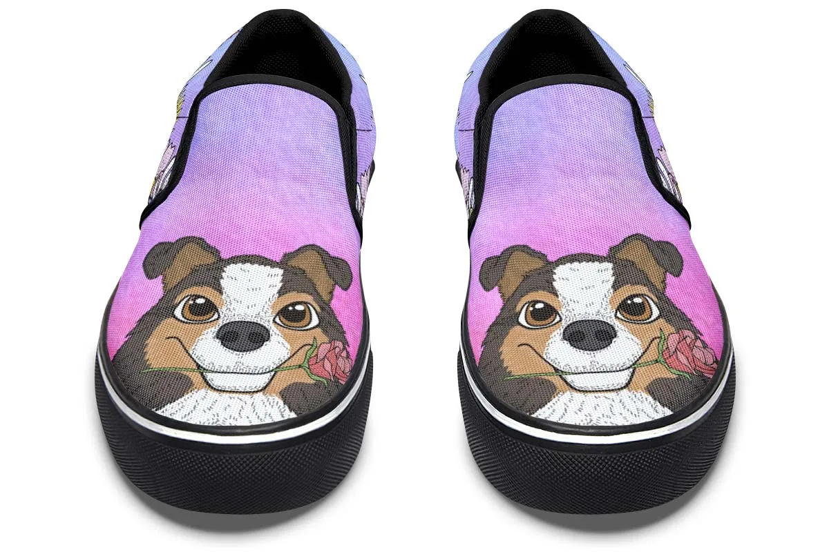 Fun Floral Sheltie Slip-On Shoes