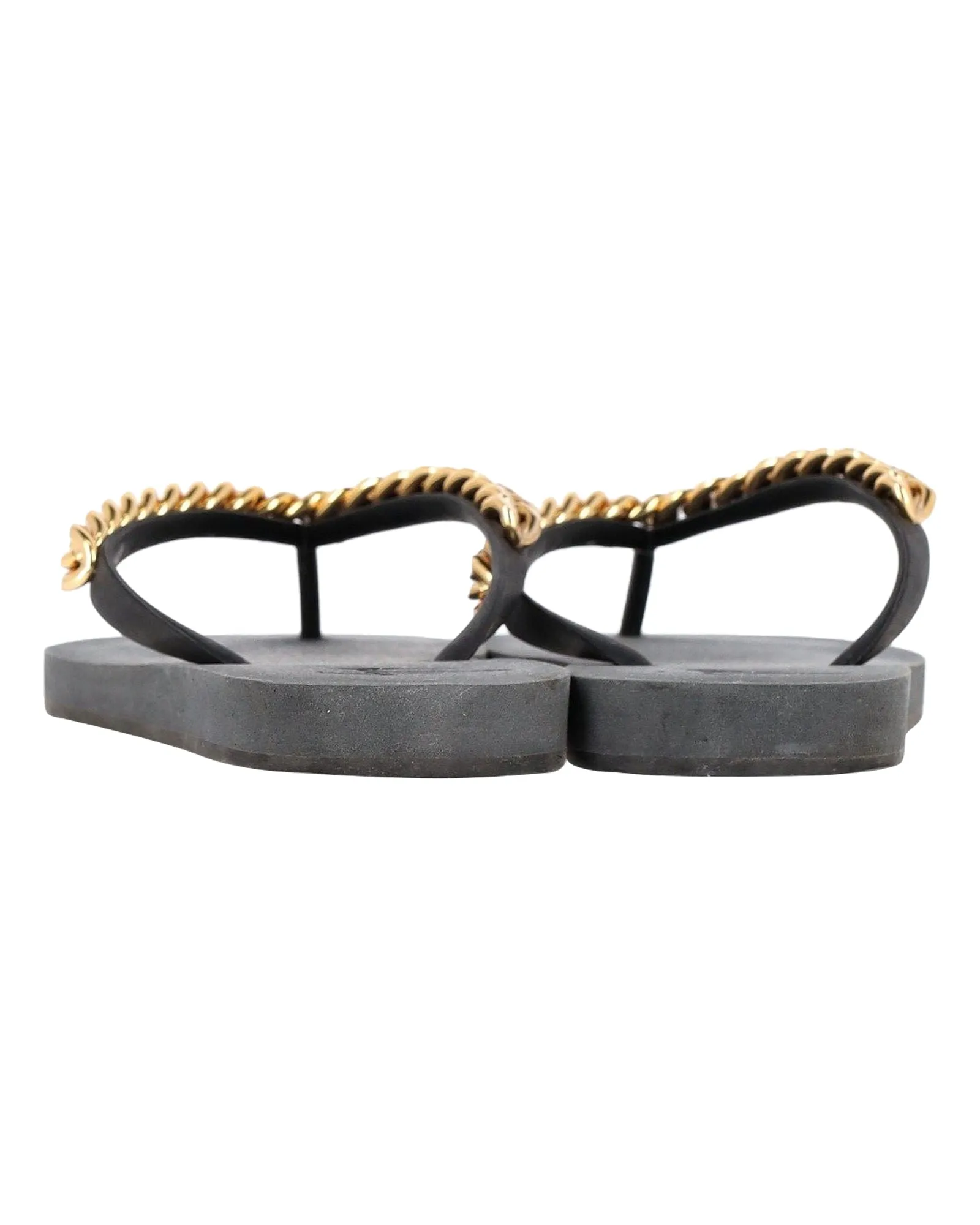 Giuseppe Zanotti Chain Hollywood Slides in Black Rubber