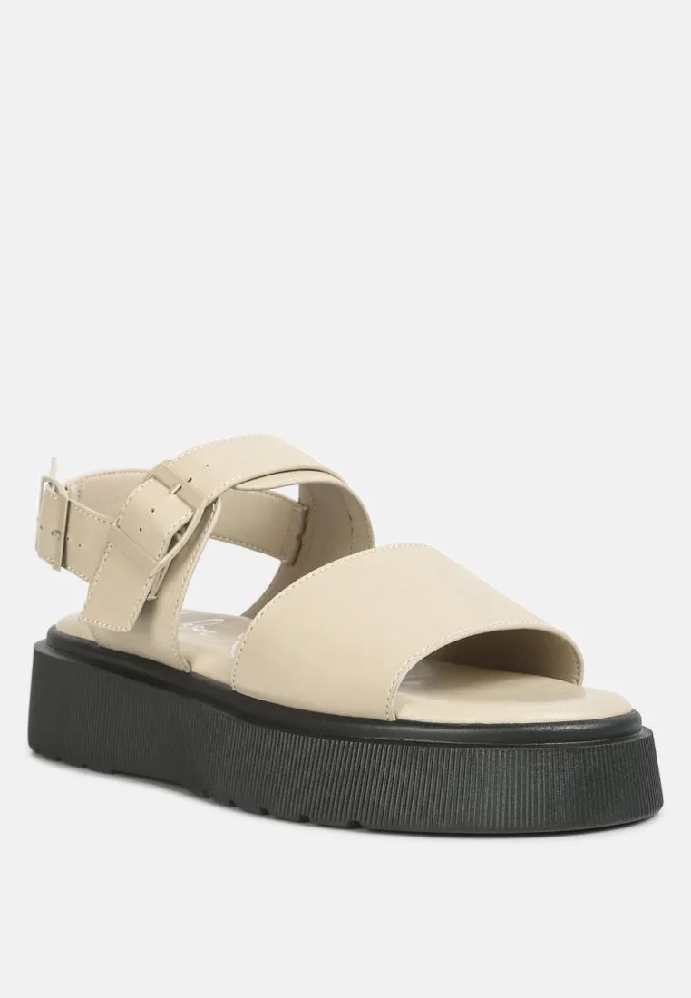 GLADEN Pin Buckle Platform Sandals