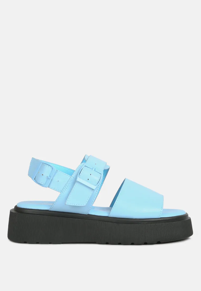 GLADEN Pin Buckle Platform Sandals
