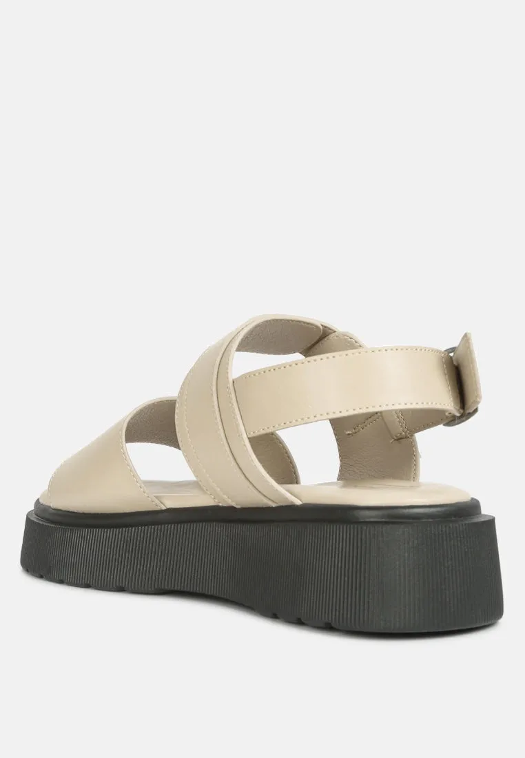 GLADEN Pin Buckle Platform Sandals