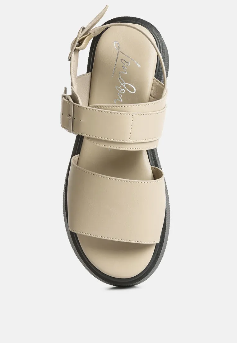 GLADEN Pin Buckle Platform Sandals