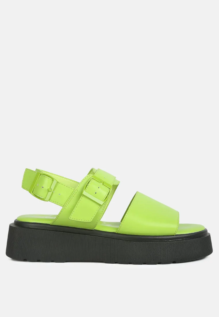 GLADEN Pin Buckle Platform Sandals
