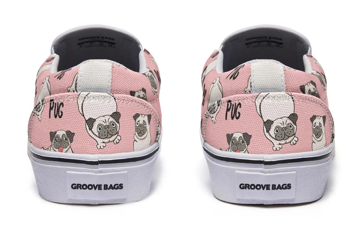 Goofy Pug Slip-On Shoes