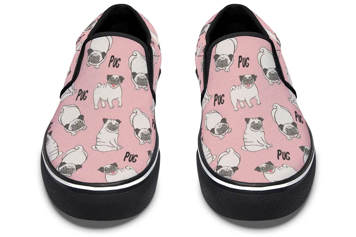 Goofy Pug Slip-On Shoes