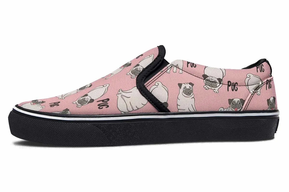 Goofy Pug Slip-On Shoes