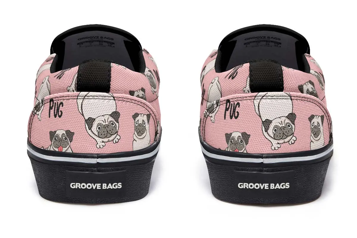 Goofy Pug Slip-On Shoes