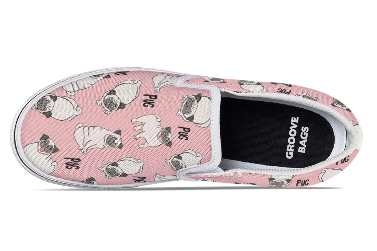 Goofy Pug Slip-On Shoes