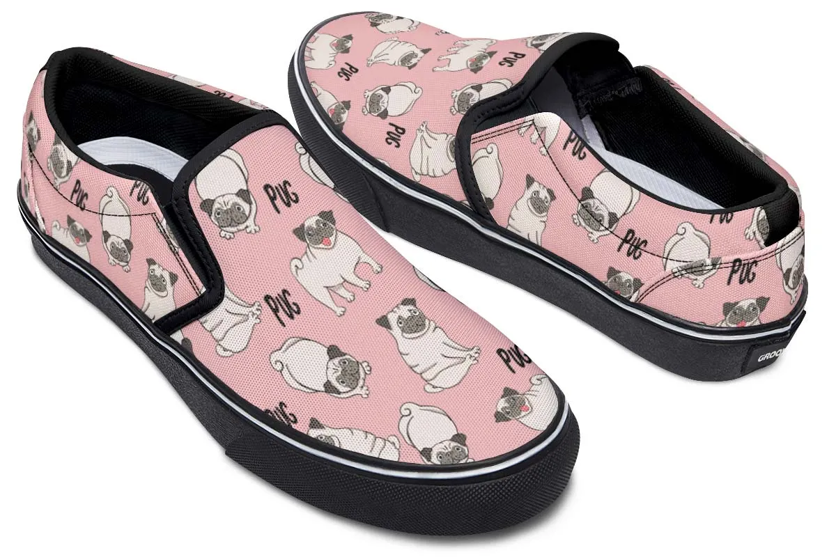 Goofy Pug Slip-On Shoes
