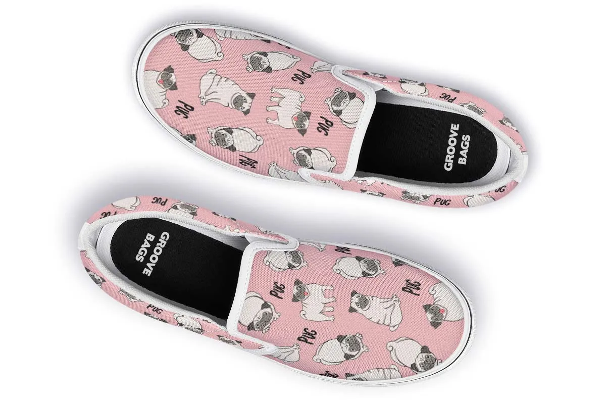 Goofy Pug Slip-On Shoes