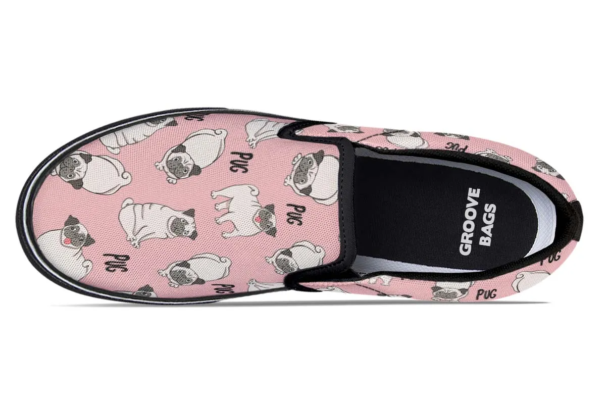 Goofy Pug Slip-On Shoes