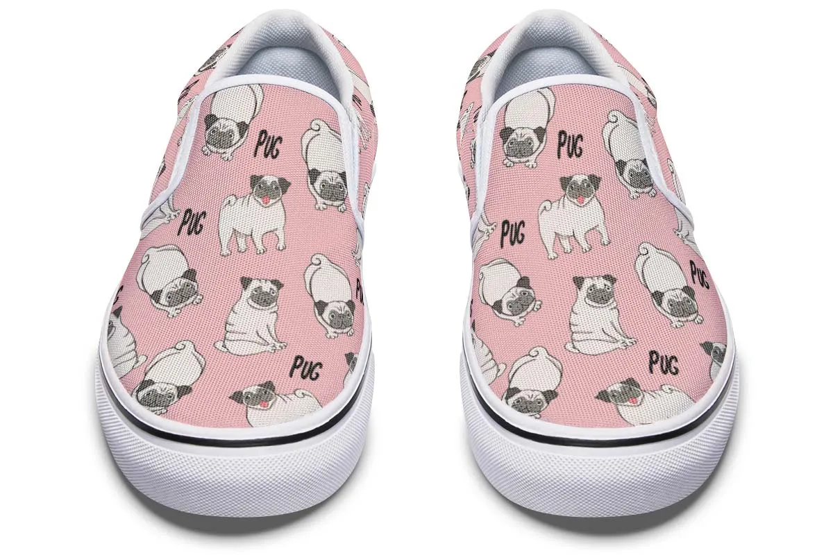 Goofy Pug Slip-On Shoes