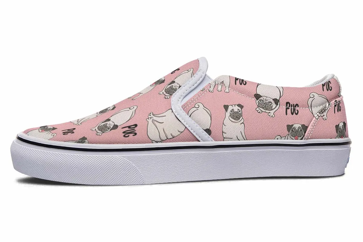 Goofy Pug Slip-On Shoes