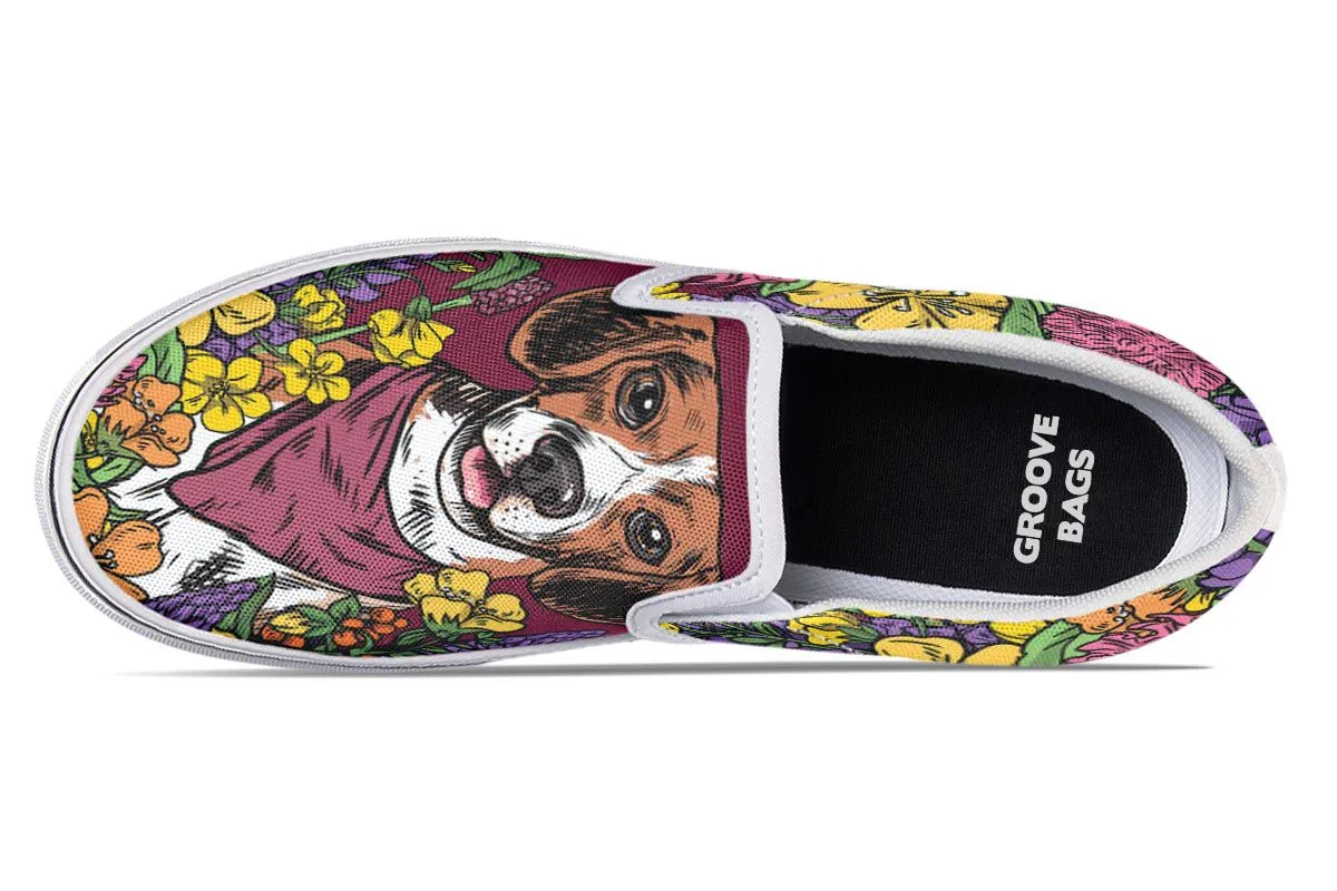 Illustrated Beagle Slip-On Shoes