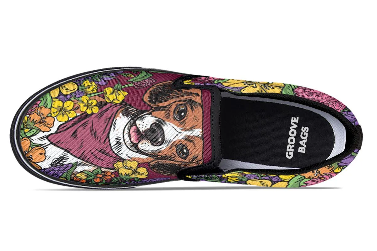 Illustrated Beagle Slip-On Shoes