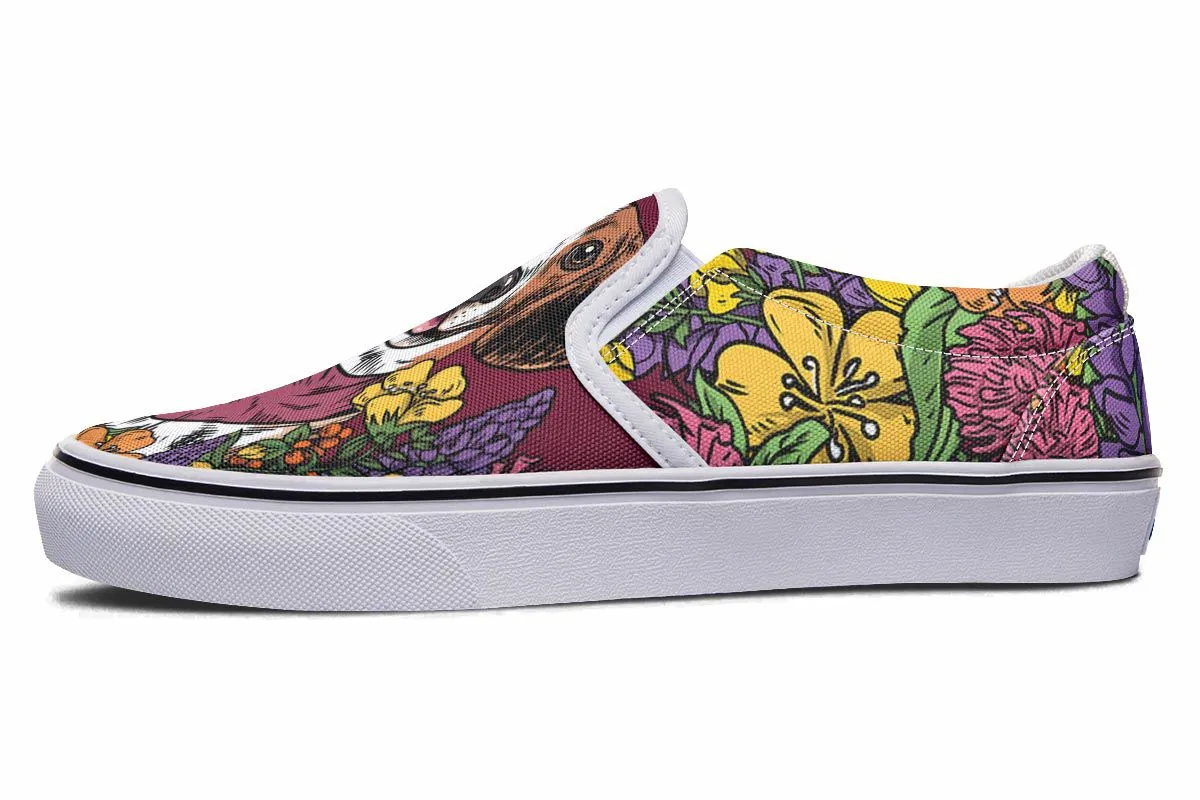 Illustrated Beagle Slip-On Shoes