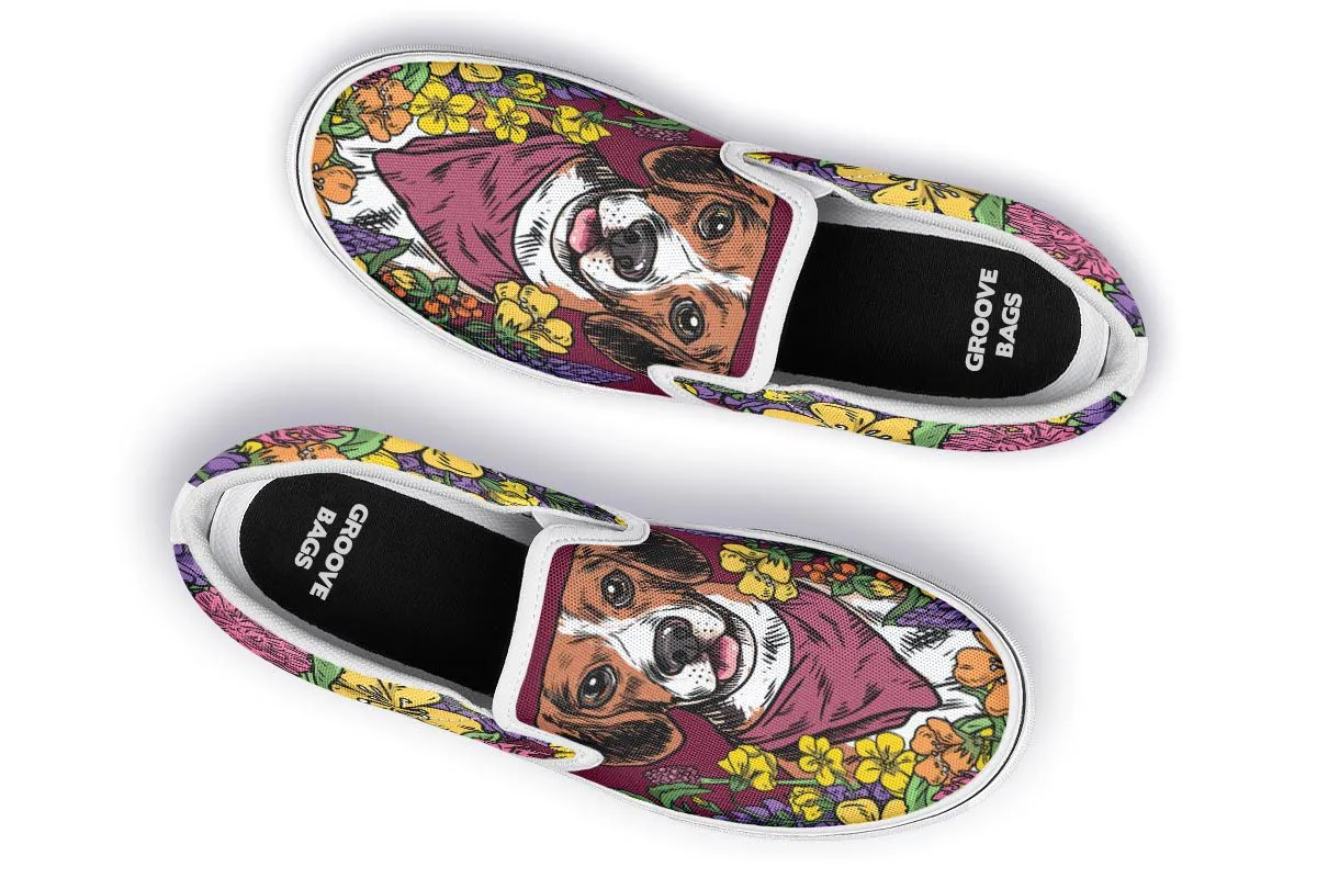 Illustrated Beagle Slip-On Shoes