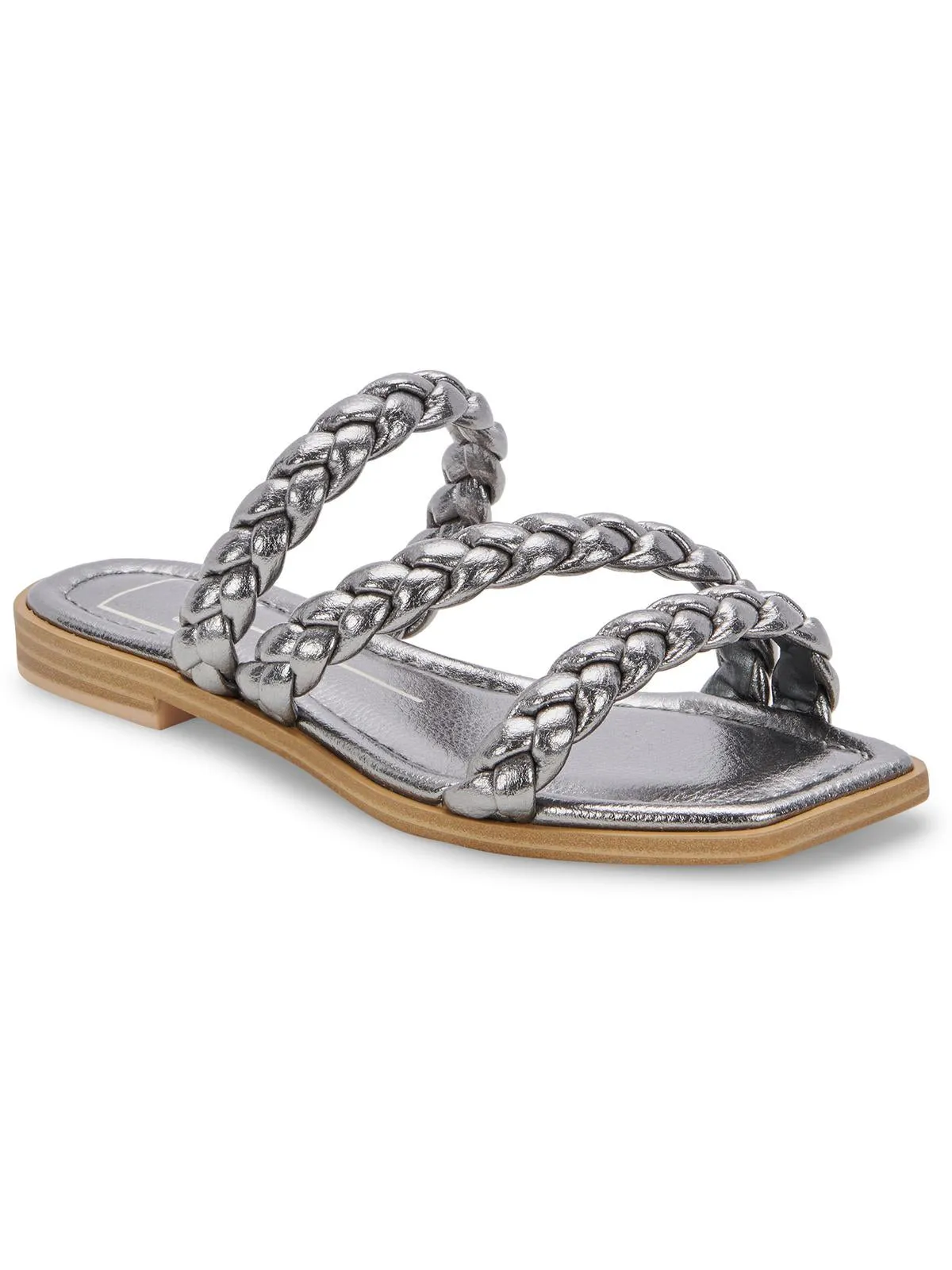Iman Womens Braided Slip On Slide Sandals