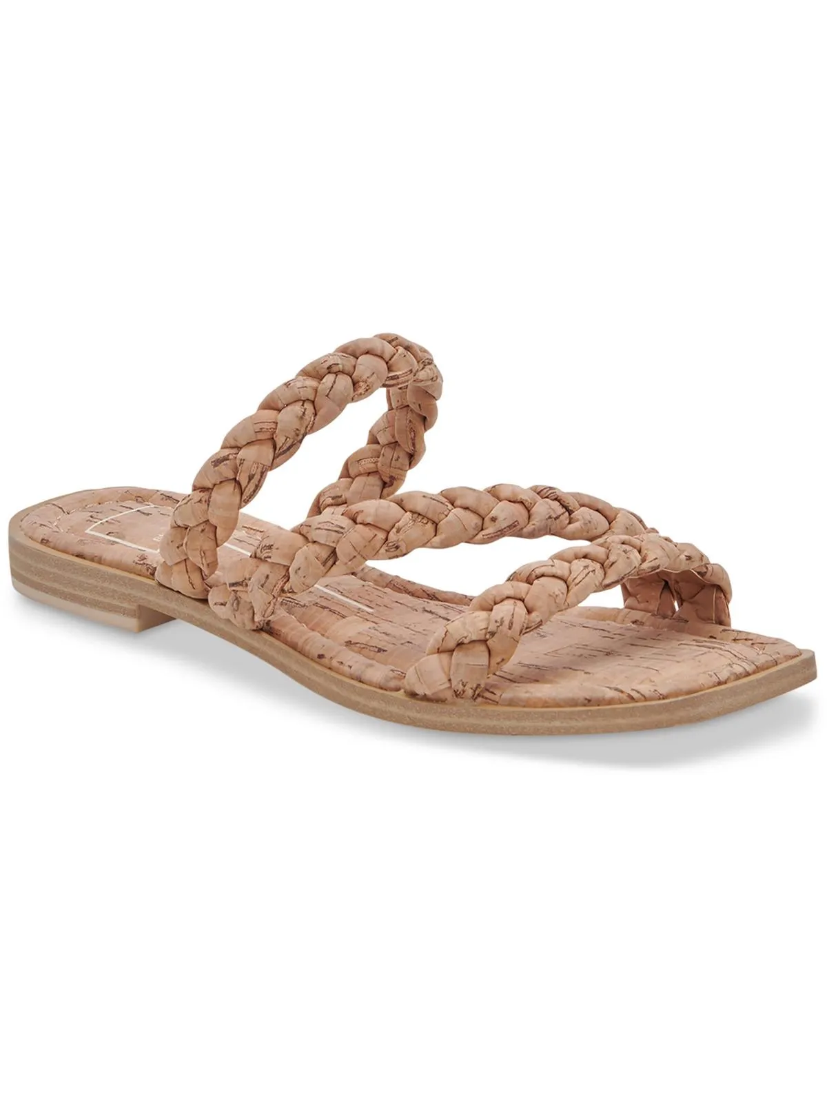 Iman Womens Braided Slip On Slide Sandals