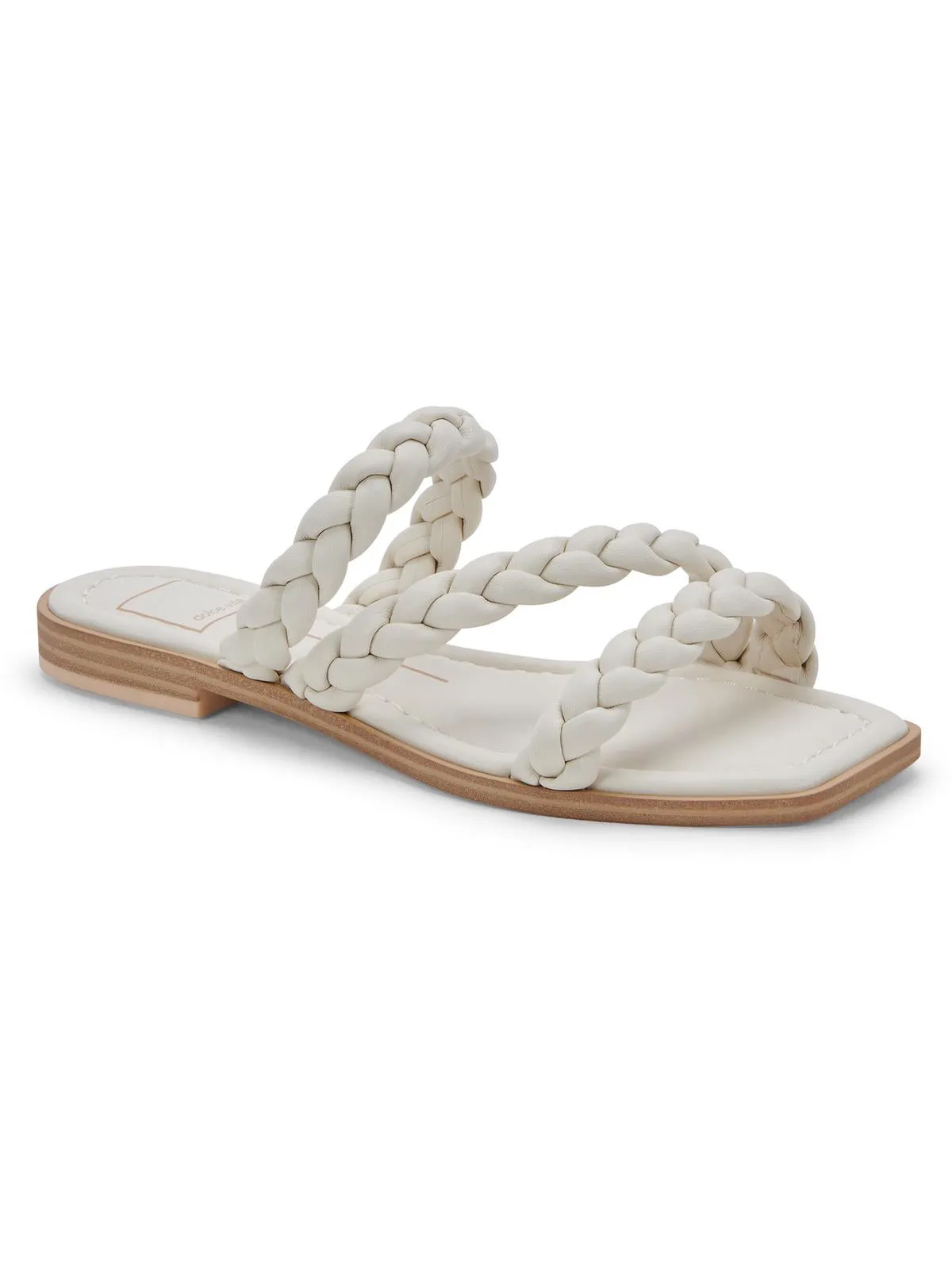 Iman Womens Braided Slip On Slide Sandals