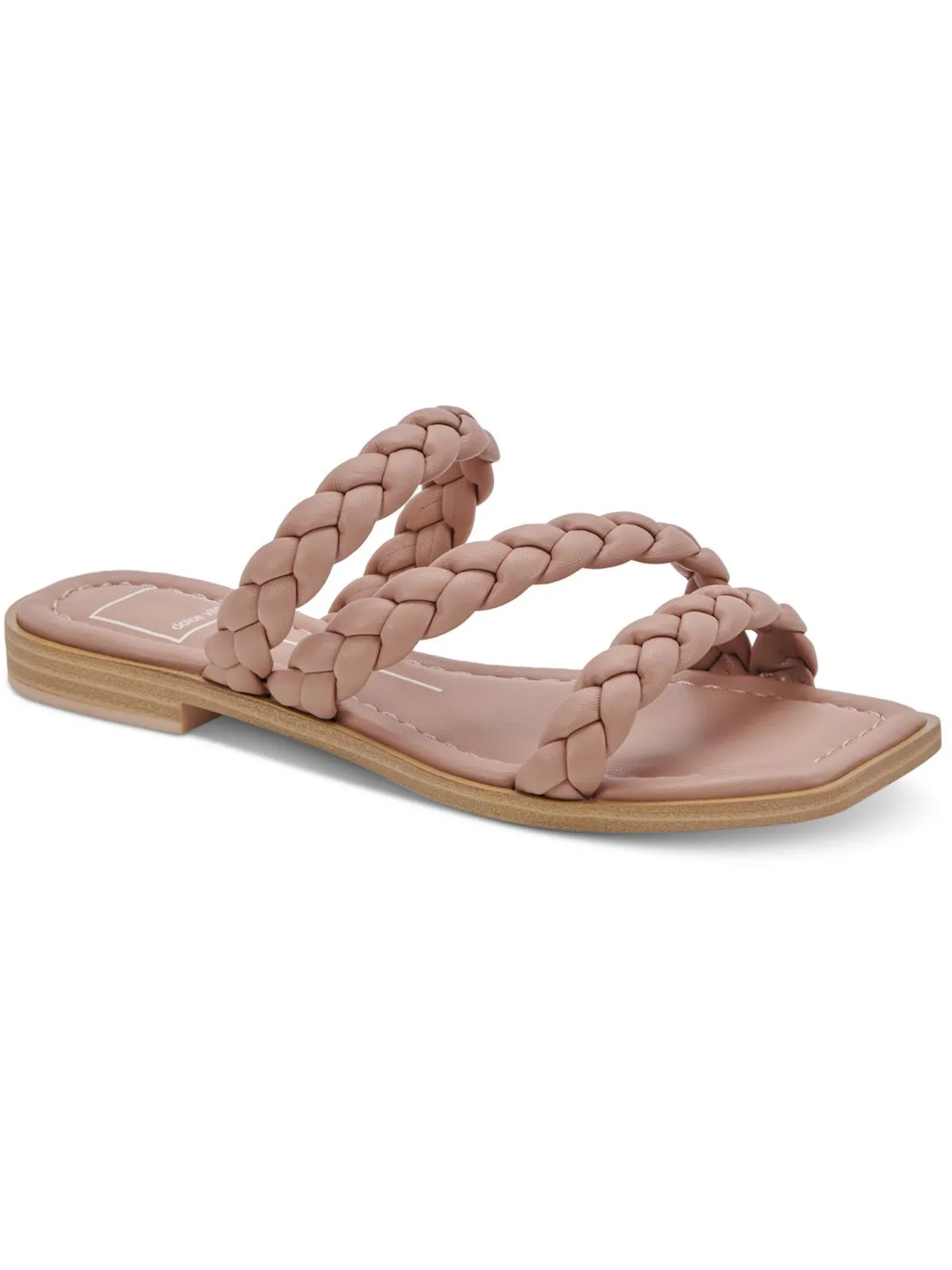 Iman Womens Braided Slip On Slide Sandals