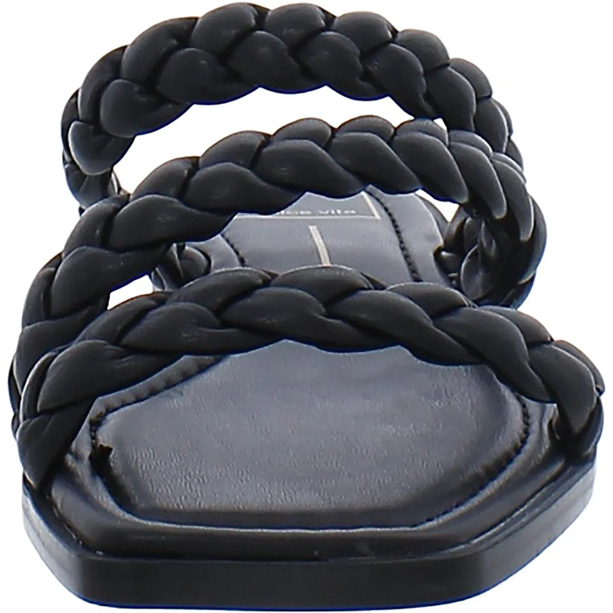 Iman Womens Braided Slip On Slide Sandals