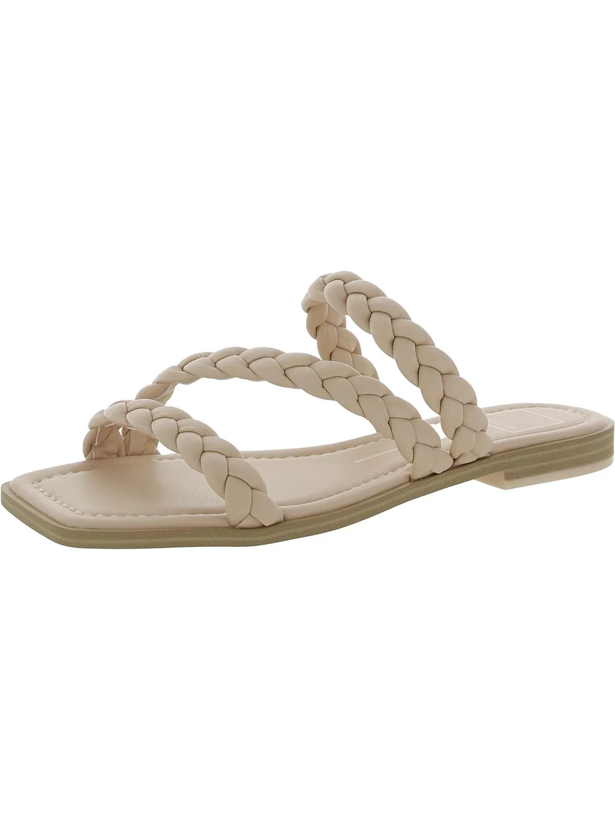 Iman Womens Braided Slip On Slide Sandals