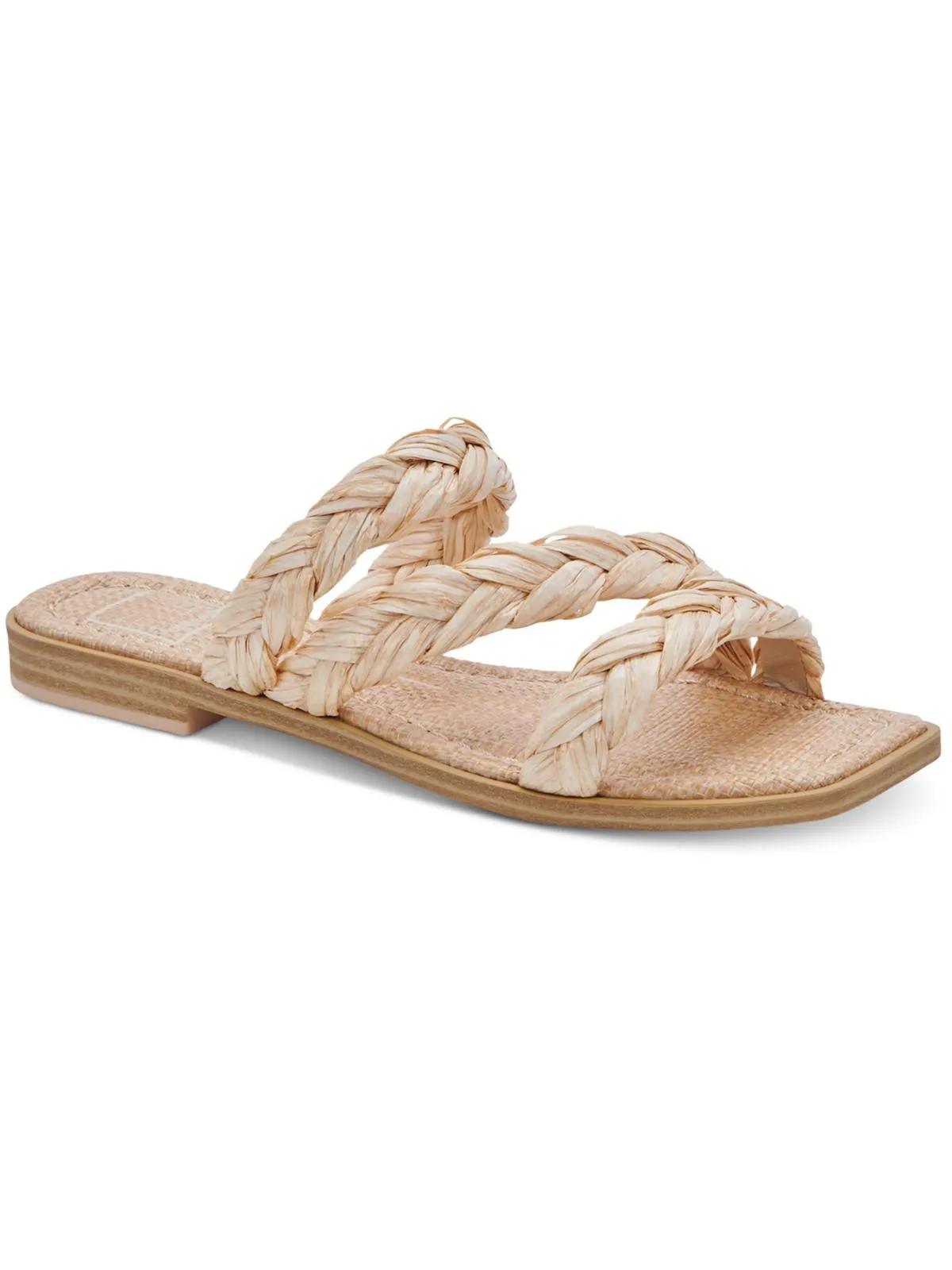 Iman Womens Braided Slip On Slide Sandals