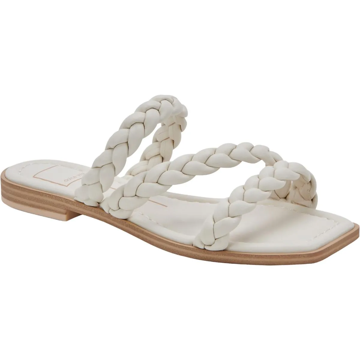 Iman Womens Braided Slip On Slide Sandals