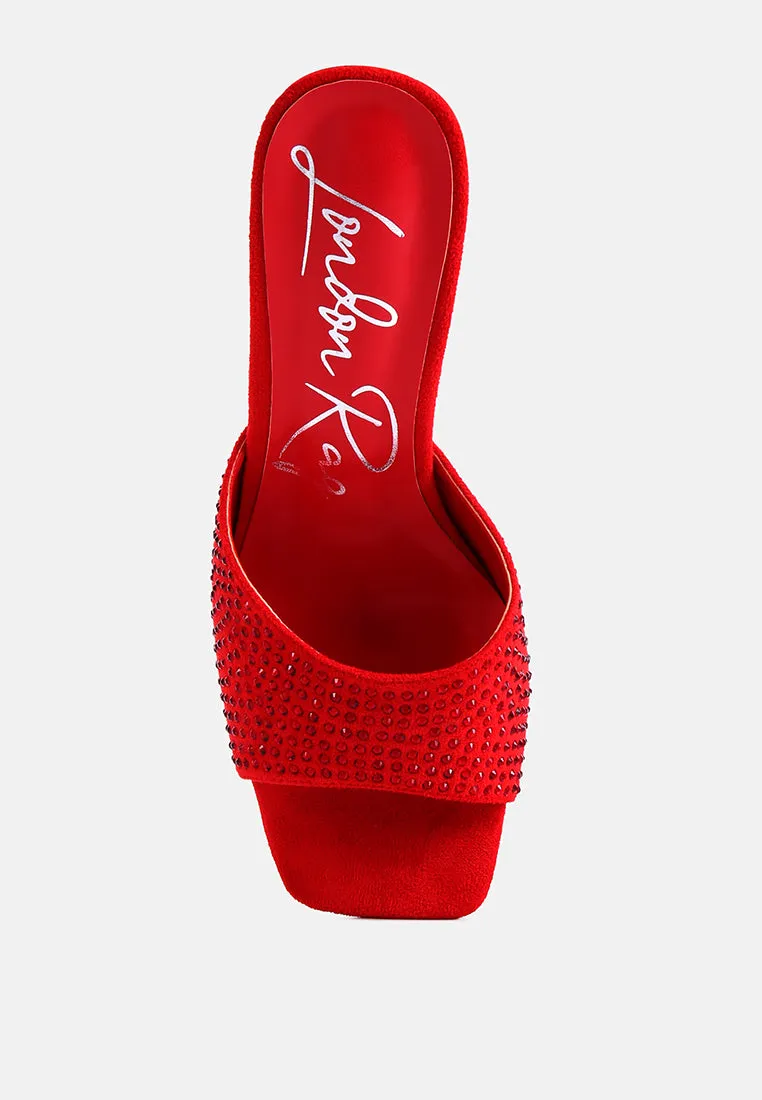 imprint diamante stud slip on sandals