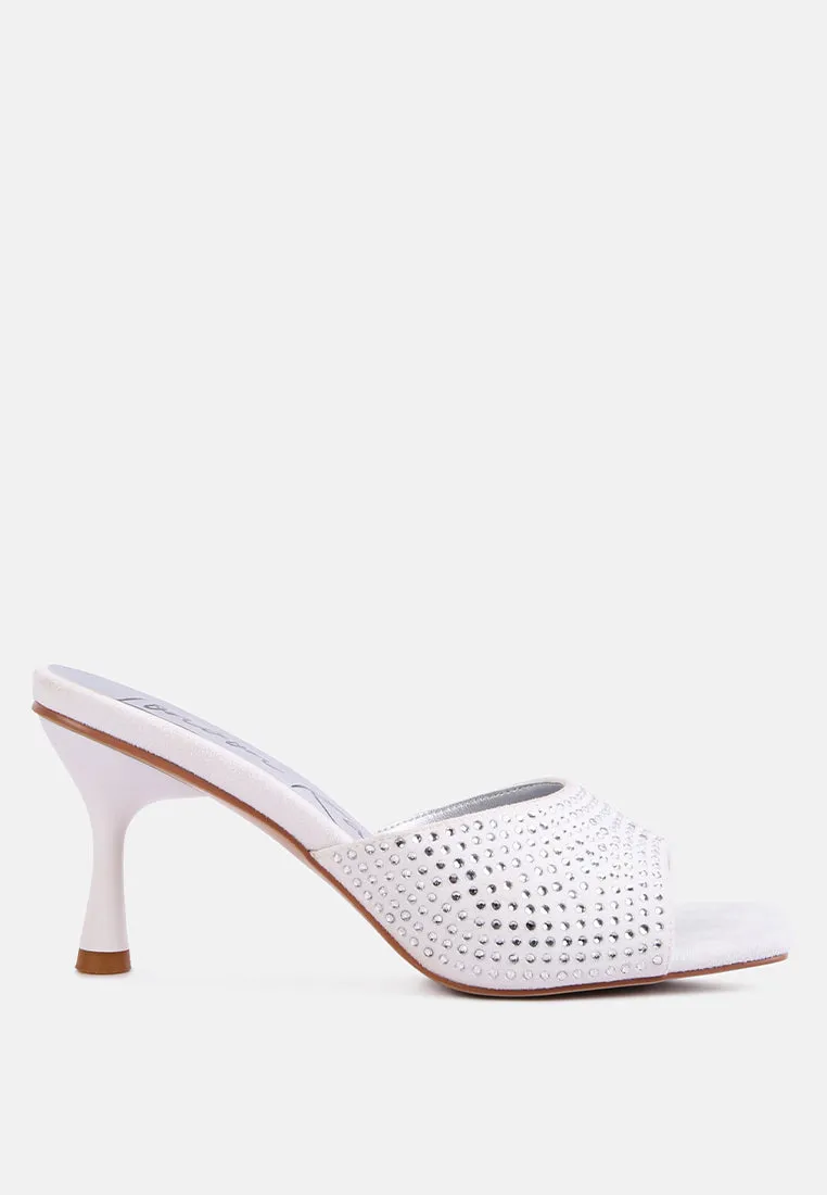 imprint diamante stud slip on sandals