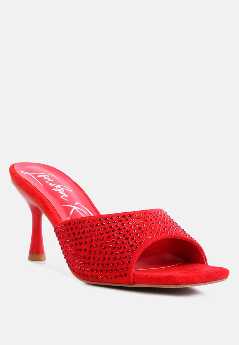 imprint diamante stud slip on sandals