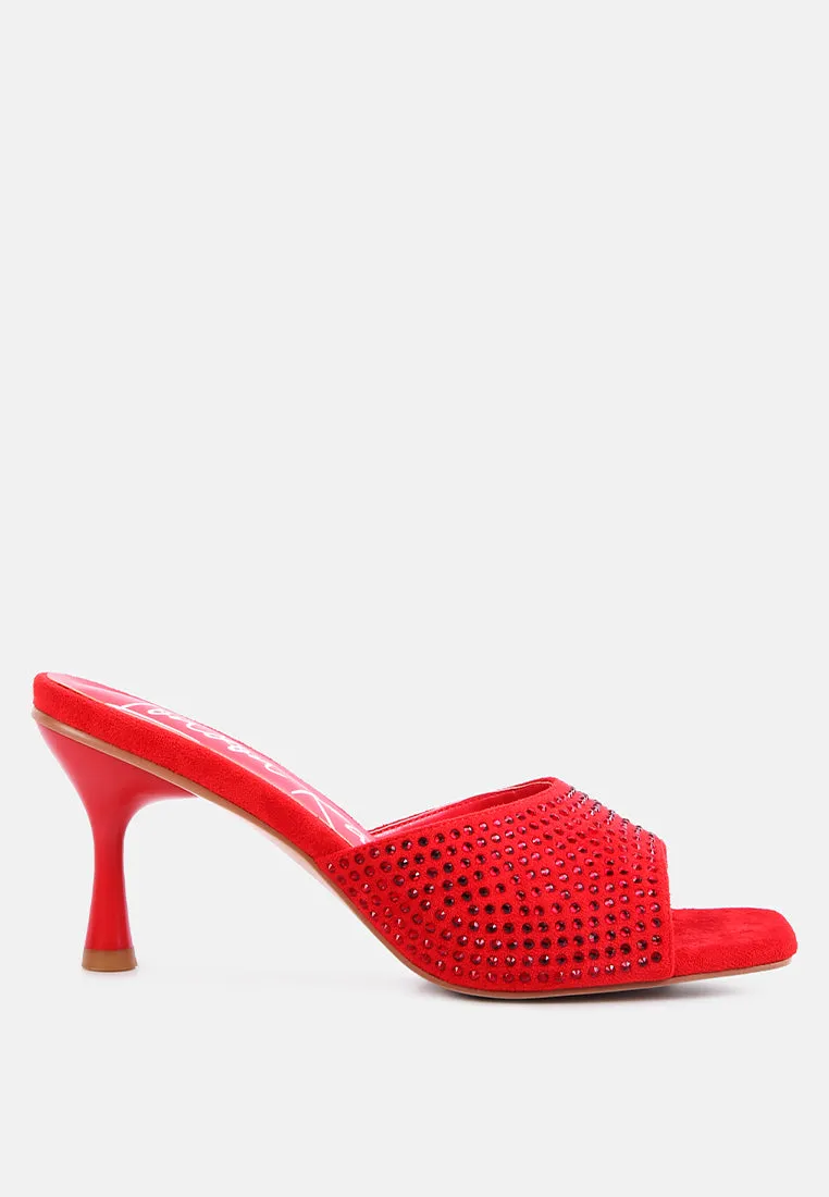 imprint diamante stud slip on sandals