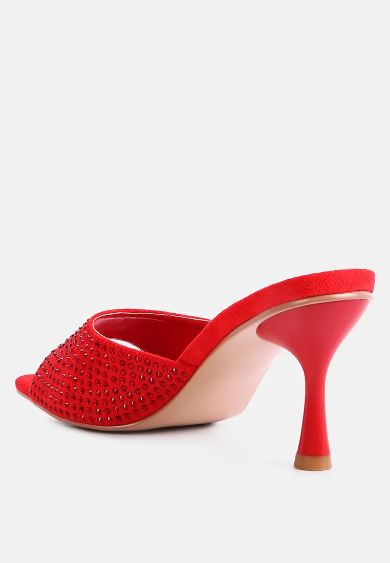 imprint diamante stud slip on sandals