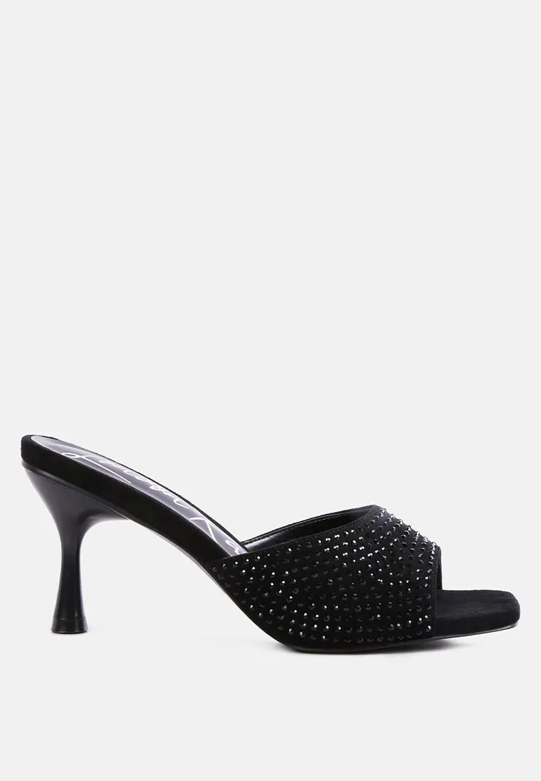 imprint diamante stud slip on sandals