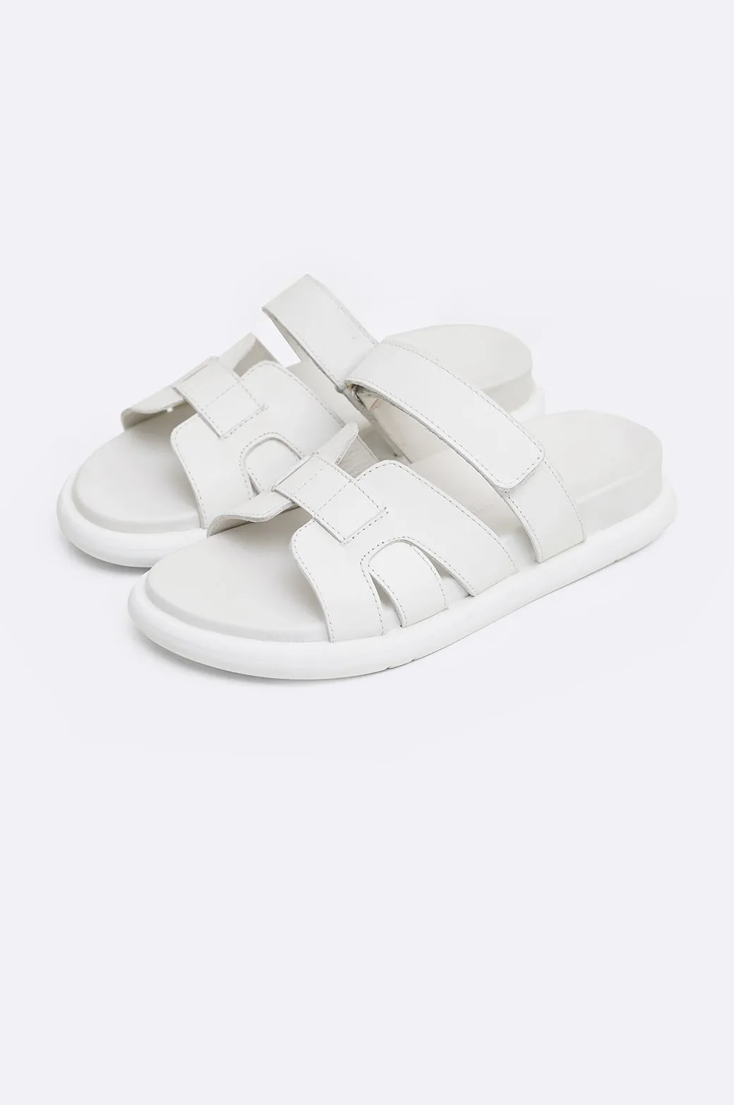 IZZY LEATHER SLIDES