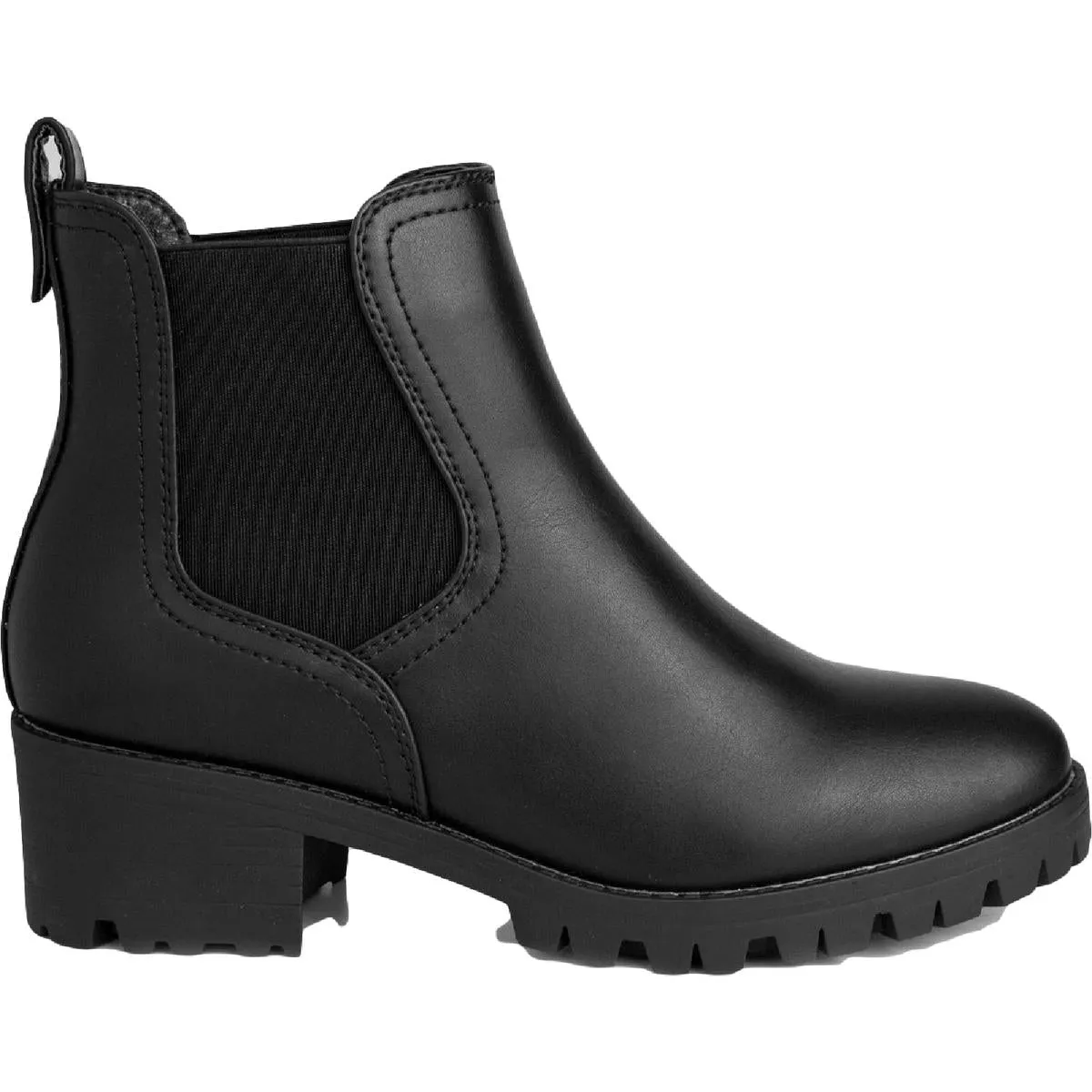 Kelce Womens Faux-Leather Slip-On Ankle Boots