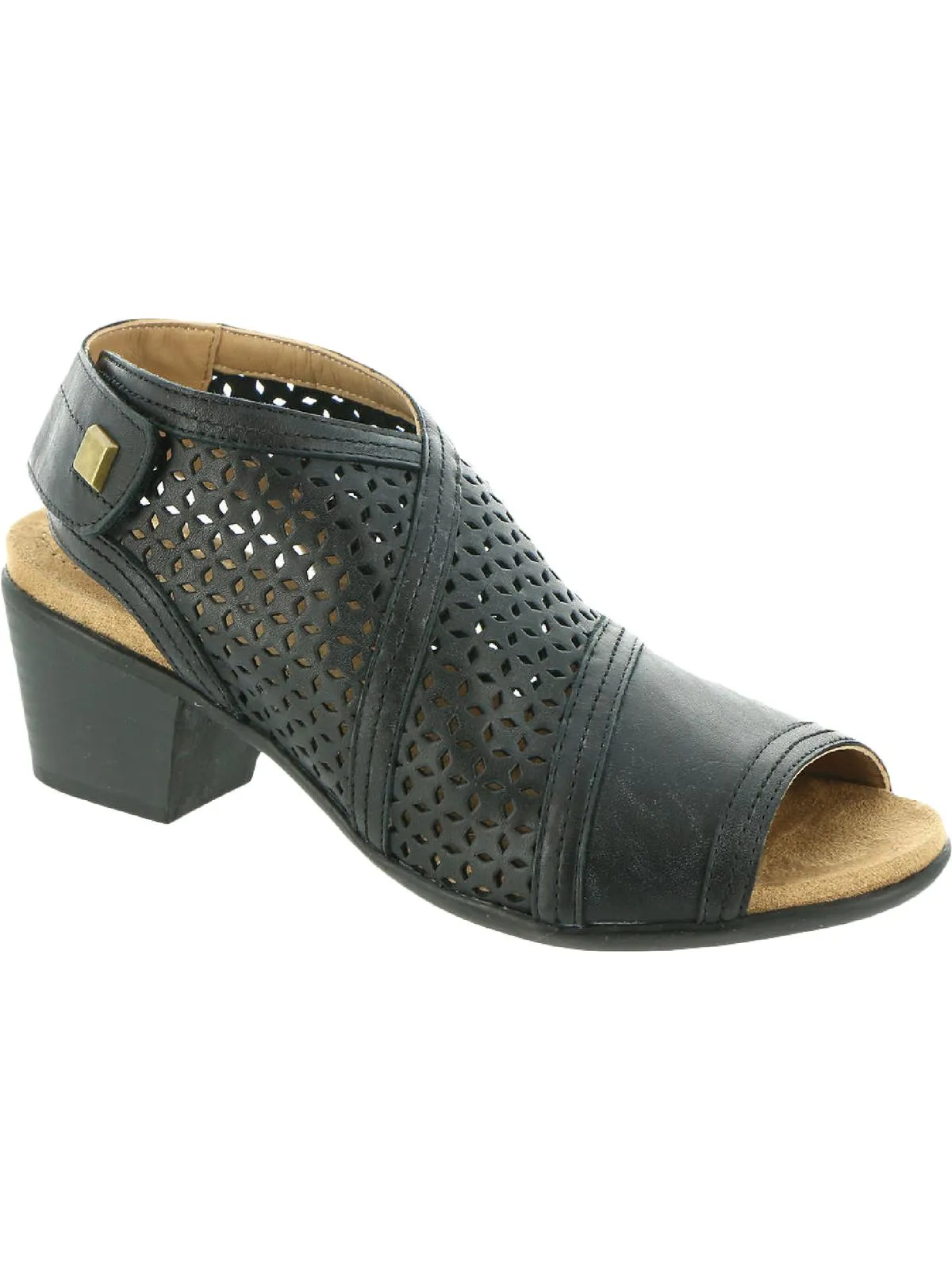 Kensley Womens Leather Slip On Heel Sandals