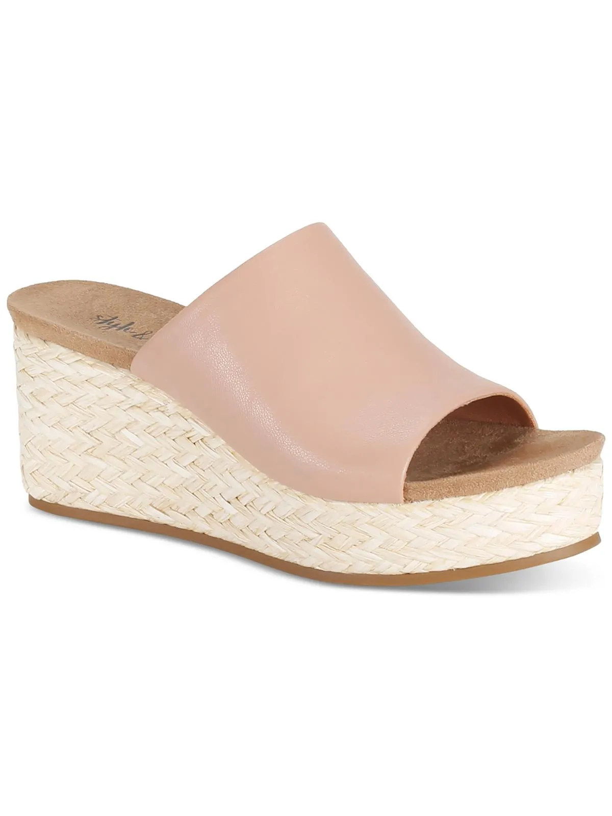 Larissaa Womens Faux Leather Slip On Espadrilles