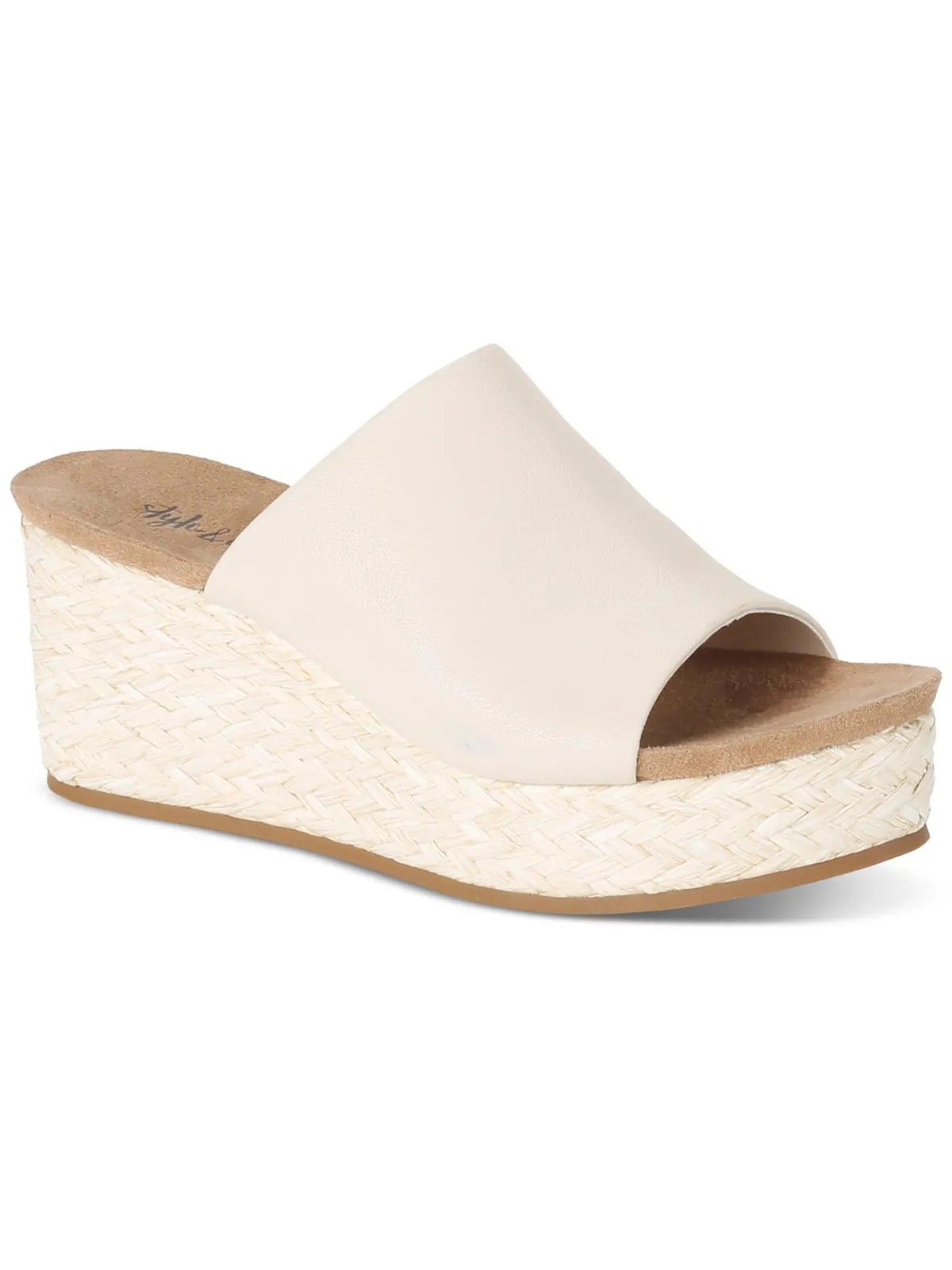 Larissaa Womens Faux Leather Slip On Espadrilles