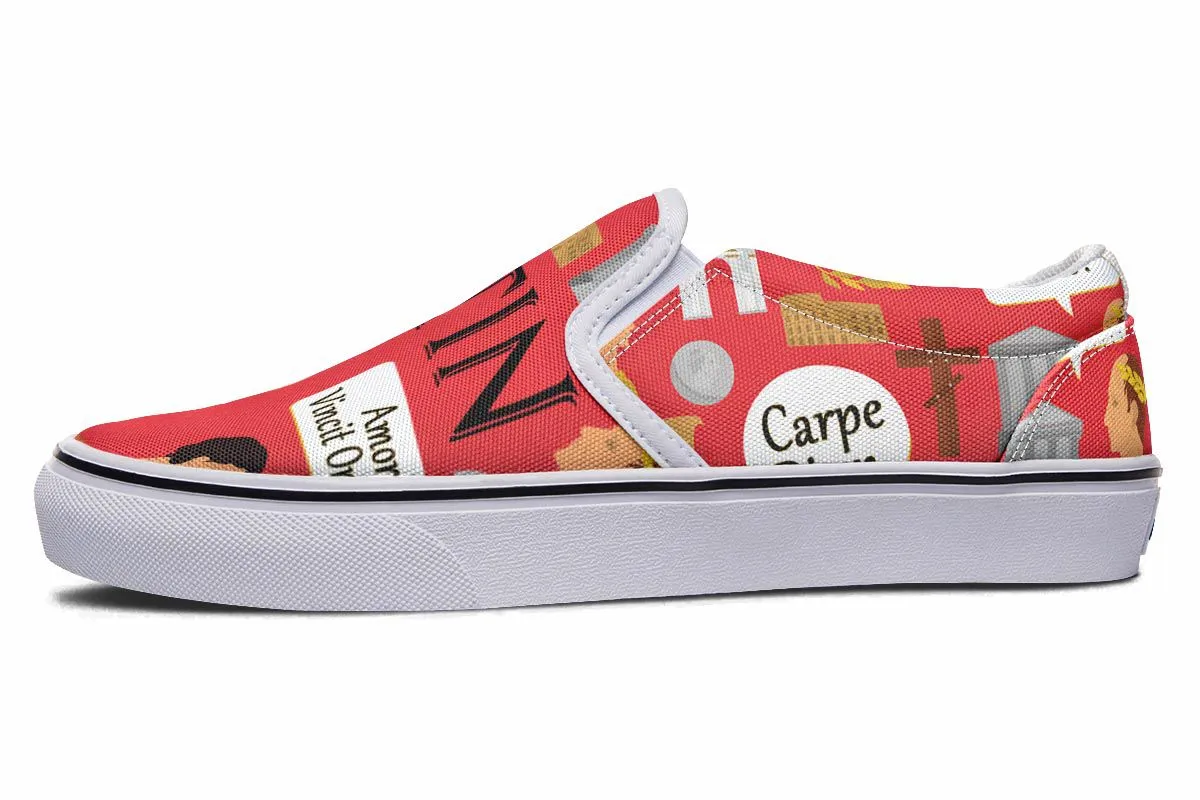 Latin Language Slip-On Shoes