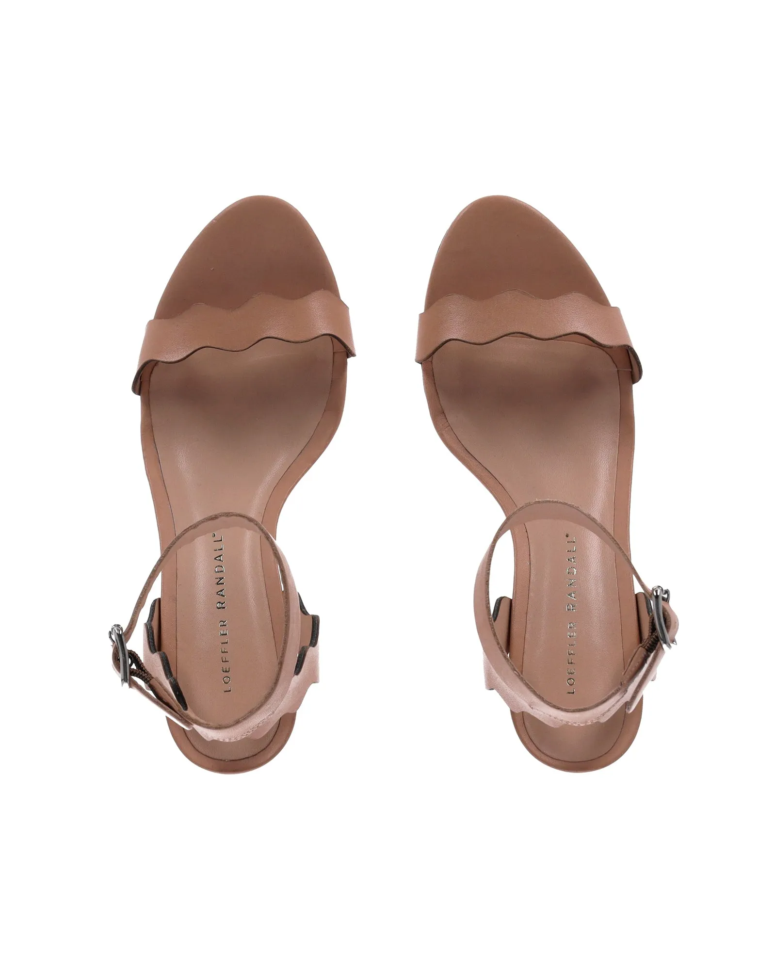 Loeffler Randall Reina Kitten Heel Sandals in Beige Leather