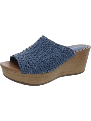 Macauley Womens Woven Slip On Wedge Sandals