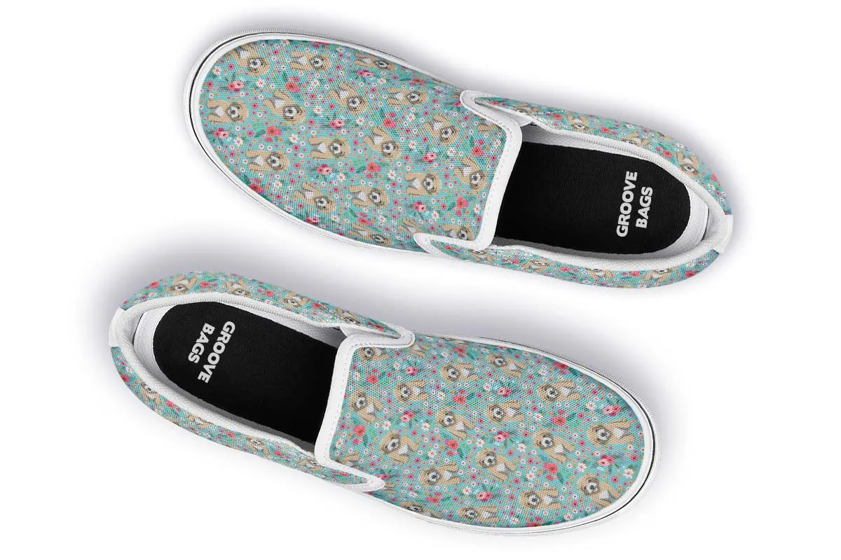 Maltipoo Flower Slip-On Shoes