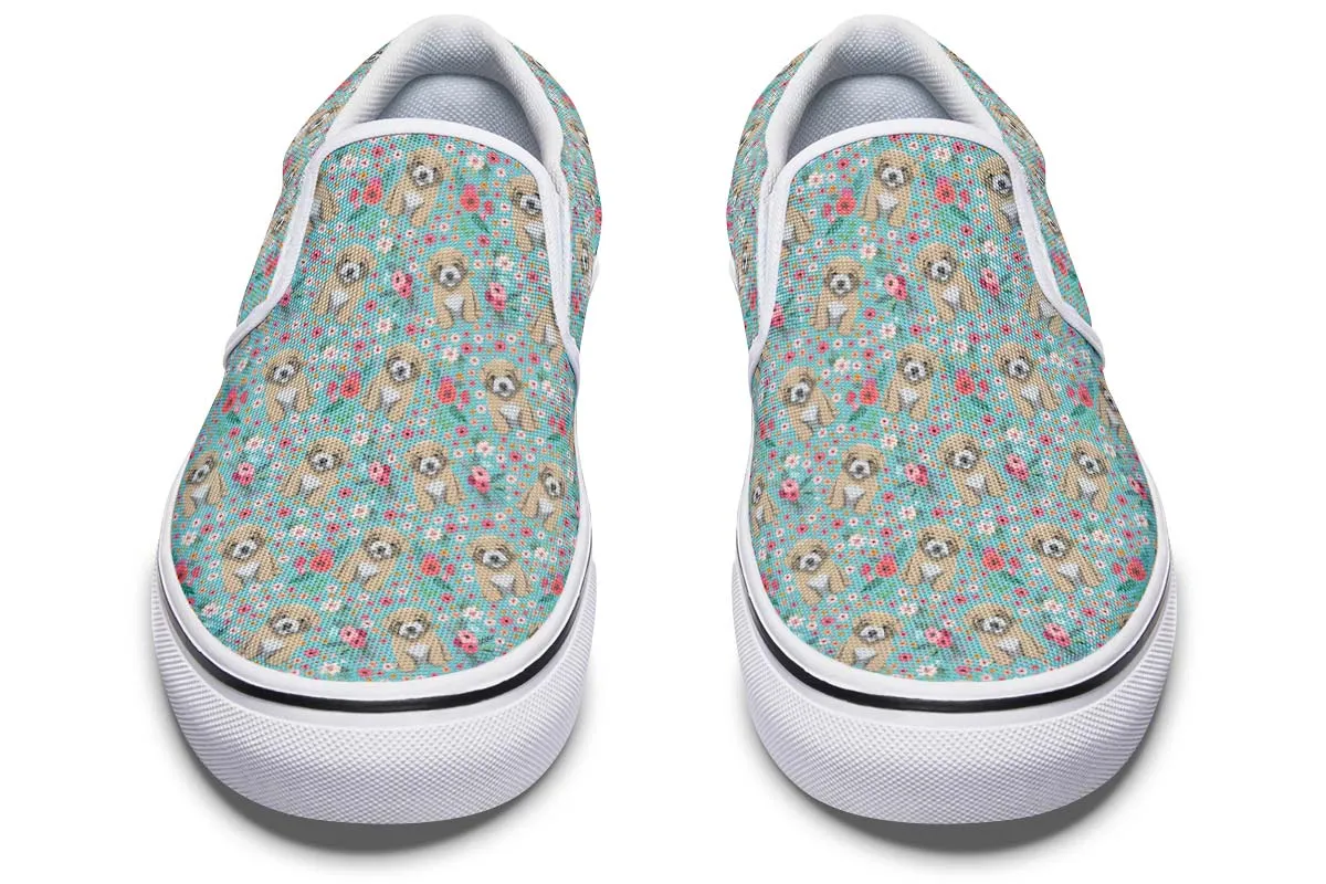 Maltipoo Flower Slip-On Shoes