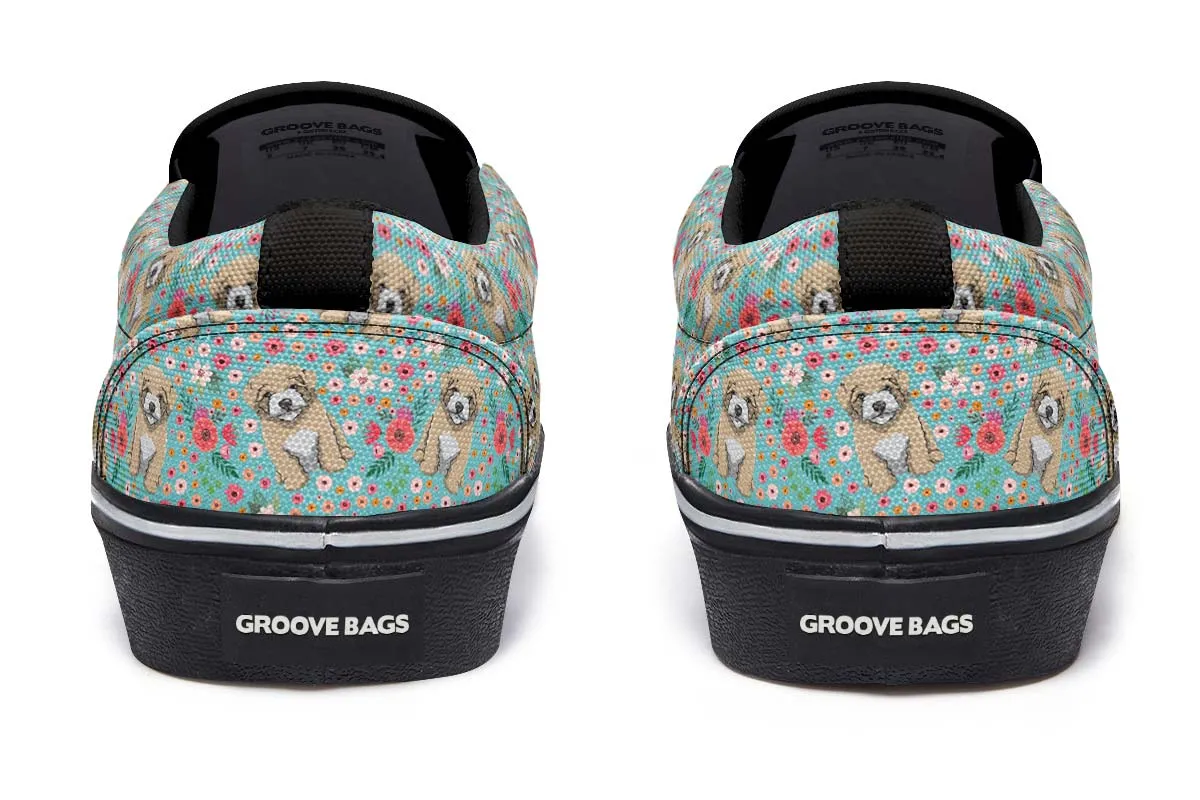 Maltipoo Flower Slip-On Shoes