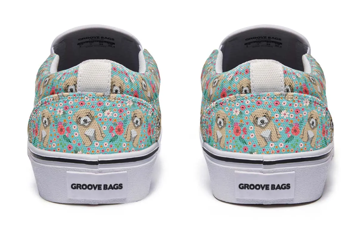 Maltipoo Flower Slip-On Shoes